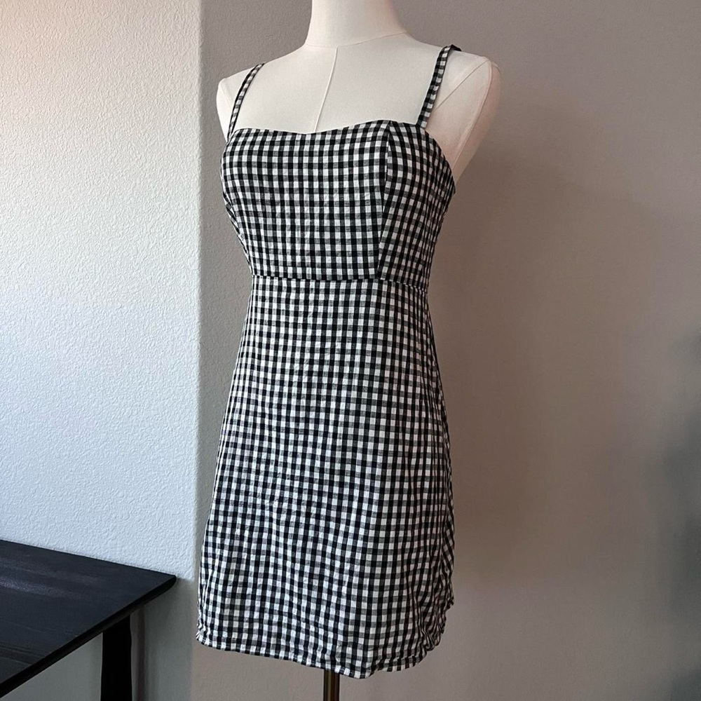 Brandy Melville Black and White Checkered Mini Dress